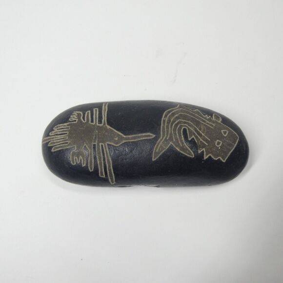 Nazca Line Drawing Stone Bird & Fish Peruvian - Picture 5 of 8